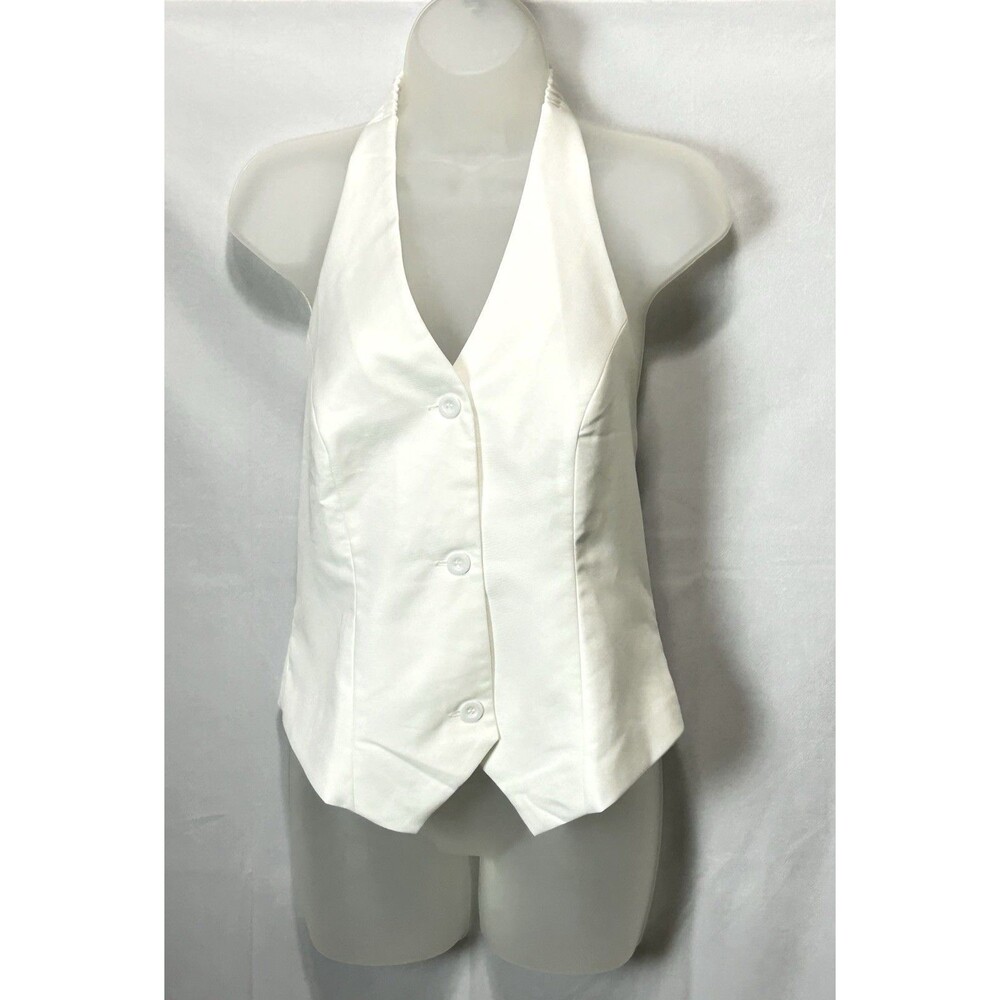 Belle Poque Womens Medium Halter Tuxedo Top Elegant Retro
